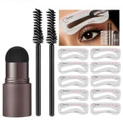 New Brow Set Perfect Eyebrow Stamp Stencil Kit Eye Brow Stencil Stamp Kit Waterproof Long Lasting Eyebrow Enhancers Brow Shape Stamp